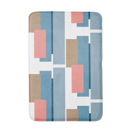 Colorful Abstract Geometric Stripes Badematte (Vorderseite Vertikal)