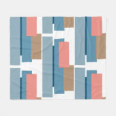 Colorful Abstract Geometric Stripes Fleecedecke (Vorderseite (Horizontal))