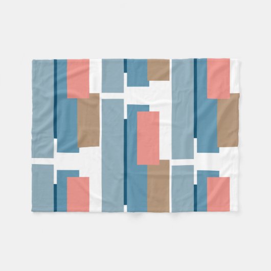 Colorful Abstract Geometric Stripes Fleecedecke (Vorderseite (Horizontal))