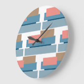 Colorful Abstract Geometric Stripes Große Wanduhr (Winkel)
