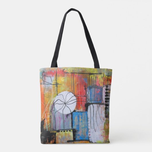 Colorful Abstract Geometric Tasche (Rückseite)