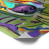 Colorful Abstract German Shepherd Dog Oil Painting Poster (Ecke)