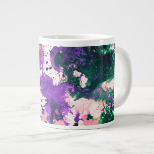 Colorful Abstract Green and Purple Splatter Paint Jumbo-Tasse