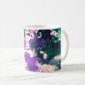 Colorful Abstract Green and Purple Splatter Paint Kaffeetasse (VorderseiteRechts)