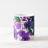 Colorful Abstract Green and Purple Splatter Paint Kaffeetasse (Mittel)