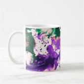Colorful Abstract Green and Purple Splatter Paint Kaffeetasse (Links)