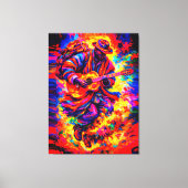 Colorful Abstract Guitar Players Duo Impasto Leinwanddruck (Vorderseite)