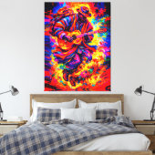 Colorful Abstract Guitar Players Duo Impasto Leinwanddruck (Insitu (Schlafzimmer))