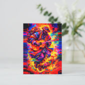Colorful Abstract Guitar Players Duo Impasto Postkarte (Stehend Vorderseite)