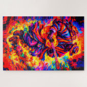 Colorful Abstract Guitar Players Duo Impasto Puzzle (Horizontal)