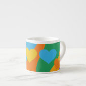 Colorful Abstract Hearts Espresso Mug Espressotasse (Vorderseite Rechts)