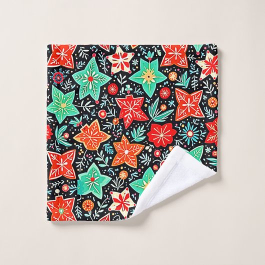 Colorful Abstract Holiday Design Badhandtuch Set (Waschlappen)