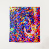 Colorful Abstract Horse Portrait Impasto Wandteppich (Vorderseite)