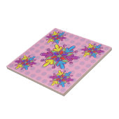 Colorful Abstract Kaleidoscope Flower Pattern Fliese (Seite)