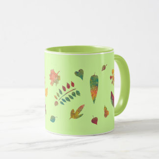 Colorful Abstract Leaves Autumn Mugs Tasse