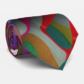 Colorful Abstract Leaves Purple Green Blue Red Krawatte (Gerollt)