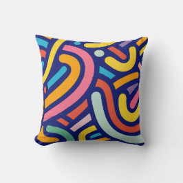 Colorful Abstract Lines Pillow Kissen