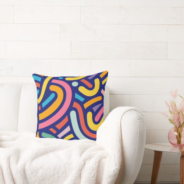 Colorful Abstract Lines Pillow Kissen (Liege)