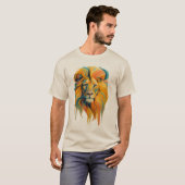 Colorful Abstract Lion Art –Bold & Majestic Design T-Shirt (Vorne ganz)