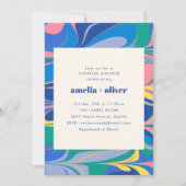 Colorful Abstract Marble Couples Wedding Shower Einladung (Vorderseite)