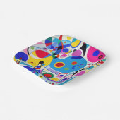 Colorful Abstract Modern Art Design Pappteller (Gewinkelt)
