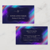 Colorful Abstract Monogram Professional Makeup Visitenkarte (Vorne/Hinten)