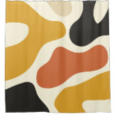 colorful Abstract mustard Black And White Duschvorhang (Vorderseite)