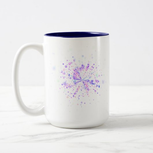 Colorful Abstract Neon Splash Zweifarbige Tasse (Links)