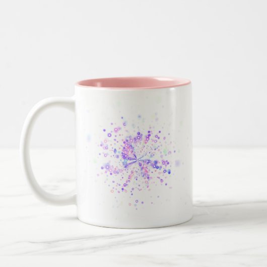 Colorful Abstract Neon Splash Zweifarbige Tasse (Links)