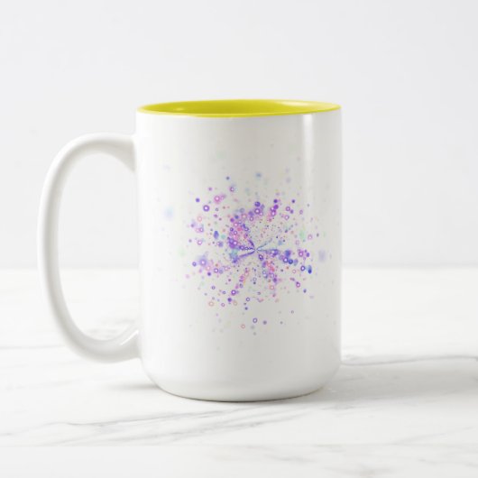 Colorful Abstract Neon Splash Zweifarbige Tasse (Links)