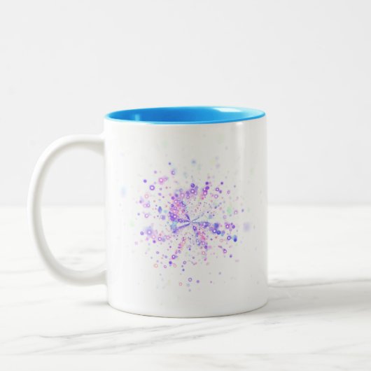Colorful Abstract Neon Splash Zweifarbige Tasse (Links)