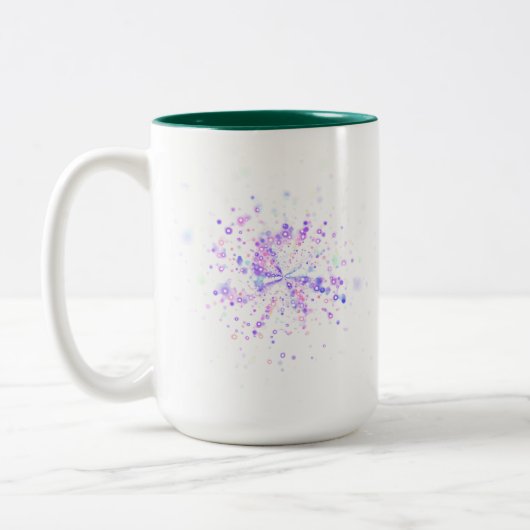 Colorful Abstract Neon Splash Zweifarbige Tasse (Links)