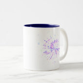 Colorful Abstract Neon Splash Zweifarbige Tasse (VorderseiteRechts)