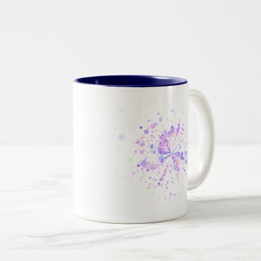 Colorful Abstract Neon Splash Zweifarbige Tasse (VorderseiteRechts)