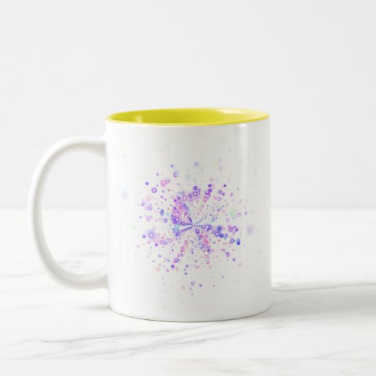 Colorful Abstract Neon Splash Zweifarbige Tasse (Links)