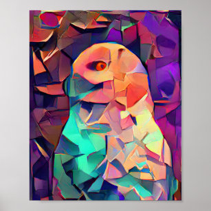 Colorful Abstract Owl Poster
