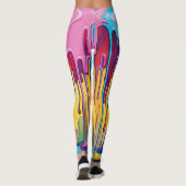 Colorful Abstract Paint Drips (29) Leggings (Rückseite)
