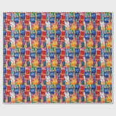 Colorful Abstract Painted Squares Geschenkpapier (Flach)
