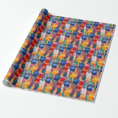 Colorful Abstract Painted Squares Geschenkpapier (Ungerollt)