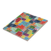 Colorful Abstract Patchwork Pattern Fliese (Seite)