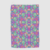 Colorful abstract pattern featuring flowers golfhandtuch (Vorderseite)
