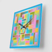 COLORFUL ABSTRACT PATTERN QUADRATISCHE WANDUHR (Winkel)