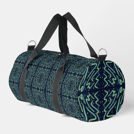 Colorful Abstract Psychedelic Stringy Pointed Art Duffle Bag (Linke Seite)