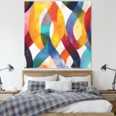 Colorful Abstract Ribbon Swirls Leinwanddruck (Insitu (Schlafzimmer))