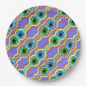 Colorful Abstract Seamless Hand Drawn Pattern Pappteller (Vorderseite)