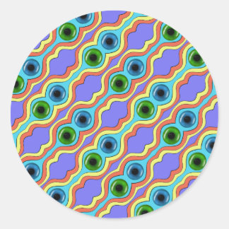 Colorful Abstract Seamless Hand Drawn Pattern Runder Aufkleber