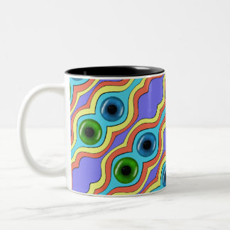 Colorful Abstract Seamless Hand Drawn Pattern Zweifarbige Tasse