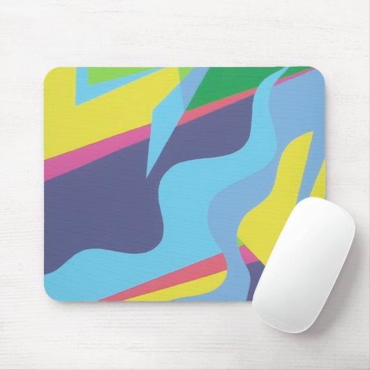 Colorful Abstract Shapes Mousepad (Mit Mouse)