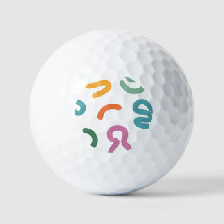Colorful Abstract Shapes Pattern Golfball