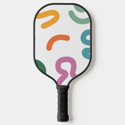 Colorful Abstract Shapes Pattern Pickleball Schläger (Vorderseite)